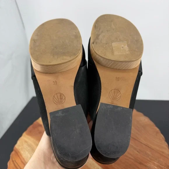 Coclico Richie Clog platform heels Black Leather 39 8.5 - Picture 9 of 11